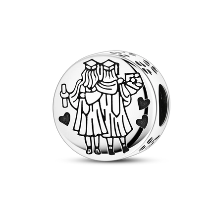 925 sterling silver boys and girls lovers pendant charms Fit 4MM hole diameter bracelet charm beads necklace Diy female jewelry