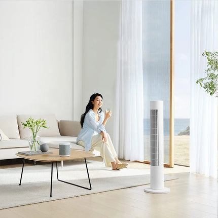 MIJIA Smart DC Frequency Conversion Tower Fan 2nd,150° Oscillating Standing Fans For Room,4 Speed,3 Mode,CN Version With Adapter