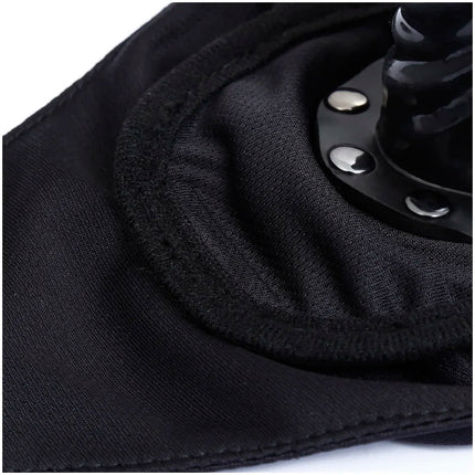Black Mask Removable Open Mouth Gag Silicone Penis Plug Dildo Gag Penis Gag Fetish BDSM Bondage Sex Toys for Woman Adult Game