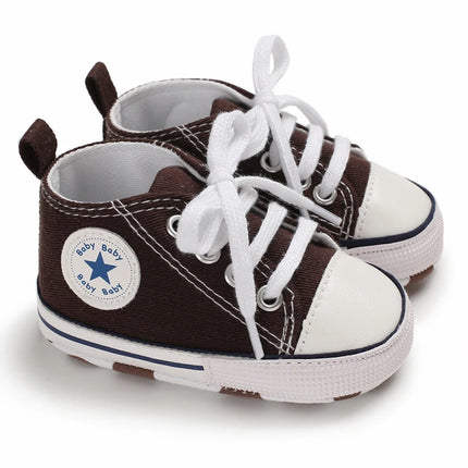 Baby Canvas Classic Sports Sneakers Newborn Baby Boys Girls Print Star First Walkers Shoes Infant Toddler Anti-slip Baby Shoes