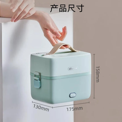 Bear Portable Electric Lunch Box Small Heating Lunch Box Stainless Steel Insulated Lunch Box Electric Rice Cooker 1.2L Capacity