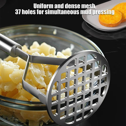 Mash Potatoes Masher Manual Stainless Steel Food Masher Heavy-Duty Mashing Utensil Kitchen Gadget Manual Potatoes Ricer for Bean