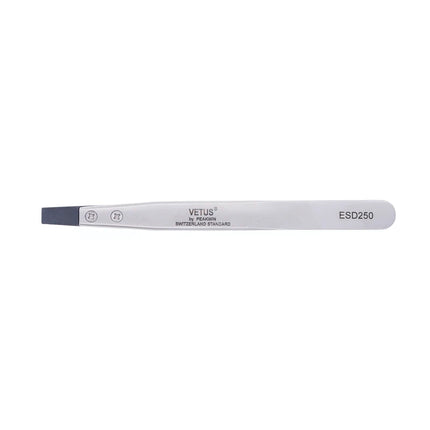 VETUS ESD Series Anti-static Tweezers with Interchangeable Head Stainless Steel Body Conductive Carbon Fiber Plastic Handle 1pcs