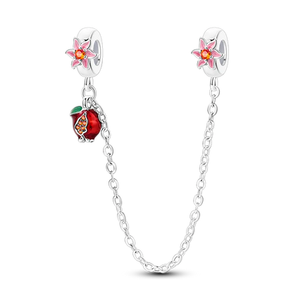 Sparkling Clear Silver Safety Chain 925 Sterling Silver Safety Chain Charm Beads Fit Original Bangle Bracelet DIY Jewelry