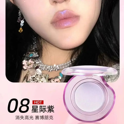 RMT High Gloss Chameleon Highlight Matte Purple Fine Powder Cream Blusher Shiny Face Brightening Integrated Plate ROMATIC Makeup