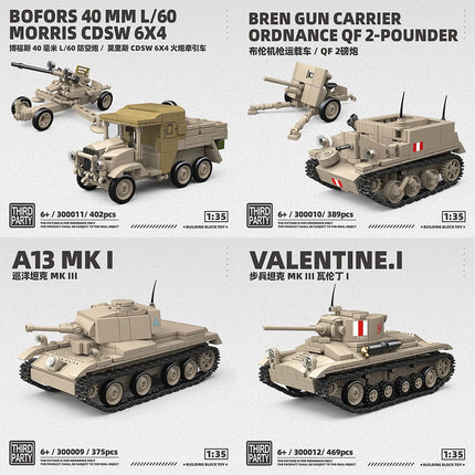World War II tank Series A13MK.I Cruiser tank MK III Building Blocks SdKfz 101 Panzer I Light Tank Model Toys For Kids Gifts