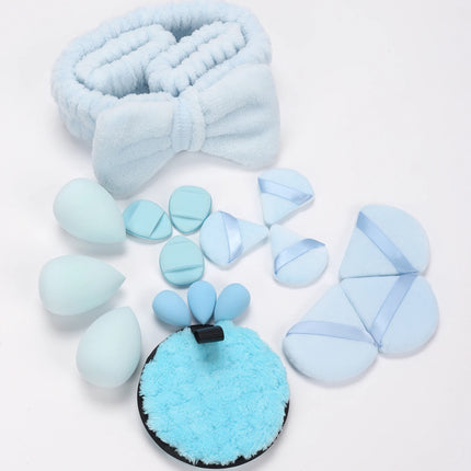 19 件 Cosmetic Puff Makeup Sponge Blender Beauty Egg Foundation Sponges Puff Wash Face Headband Wristband Make up Accessories