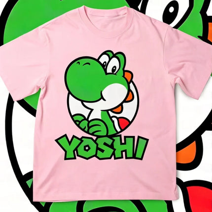 2026 Summer Boys Girls Family Kids T-shirt Tops Summer Cartoon Yoshi Men's Women's Short Sleeve T-shirt Tops