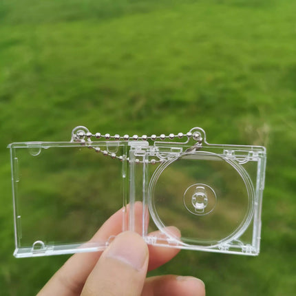 1/50pcs Clear Peripheral Commemorative Album Blank Mini CD Case Pendant For DIY Keychains Backpack Hanging Decoration Keyrings