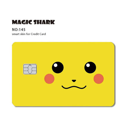 Maigc Shark Cute Pokemons Mewtwo Eevee Pikachu Gengar Sticker Film Cover for Debit Credit Card No Fade