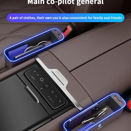 Car USB Charging Multifunction Seat Crevice Storage Box For Volkswagen Amarok Tiguan Polo Jetta GTI Golf Passat Touareg Magotan