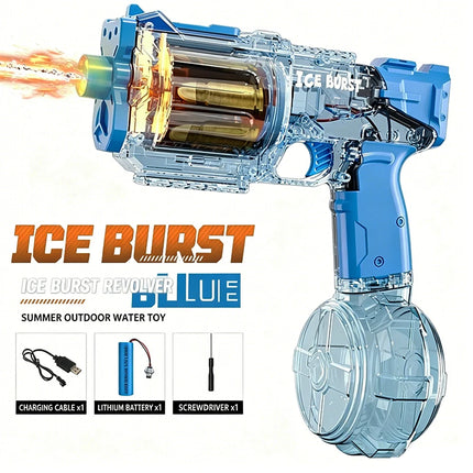 Space Electric Water Gun Energy Ring Burst Transformation LED Lights Large Capacity Full Auto Continuous Fire Squirt Gun Toy