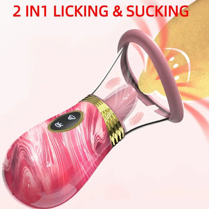 Sucking Vibrator Sex Toy for Women Clit Sucker Tongue Licking Removable Cup G Spot Nipple Vagina Clitoral Oral Vacuum Stimulator