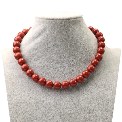 Boho Colorful Acrylic Big Ball Bead Chain Necklace Trendy Handmade Round Choker Necklaces for Women Man Statement Jewelry Gift