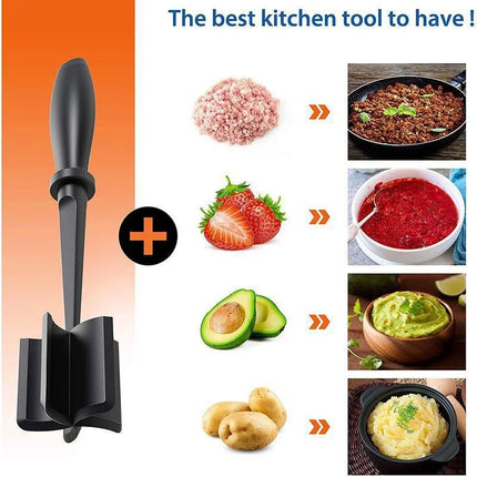 Upgrade Meat Chopper, Heat Resistant Meat Masher for Hamburger Meat, Ground Meat Chopper, Potato Masher Tool
