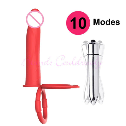 Double Penetration Strapon Dildo Vibrator Silicone Strap On Penis Anal Plug Cock Ring Adult Sex Toys for Men Women