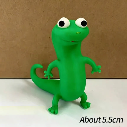 Cute Green Lizard 3D Printed Figure, Anime-Style Animal Ornament, Desktop Decor kids gift & Collectible Model for Reptile Lovers