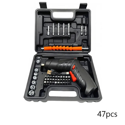 47 PCS 3.6V Electric Screw Driver Rechargeable Household Lithium Electric Drill LED Lighting Electric Power Screwdriver Set