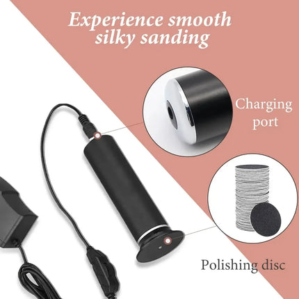 Plug-in Electric Foot File Callus Remover with 60Pcs Sandpaper Discs Adjustable Speed Pedicure Machine EU/US/UK Plug