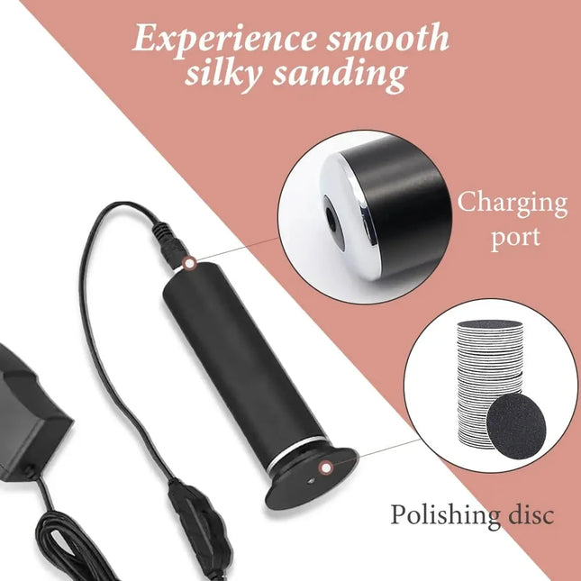 Plug-in Electric Foot File Callus Remover with 60Pcs Sandpaper Discs Adjustable Speed Pedicure Machine EU/US/UK Plug