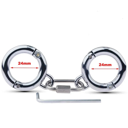 Stainless Steel/PU Thumb Toes Bondage Cuffs AnkleCuffs BDSM Slave Restraints Bondage Adult Sex Toys for Couples with Chain