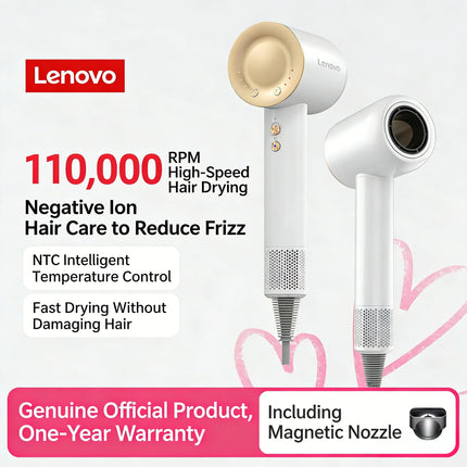 Lenovo Y1S high-speed hair dryer, constant temperature, overheat protection, negative ion hair care, professional dry hair, 220V