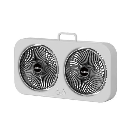 Double Head Portable Fan Two Way Wall Mountable Desktop High Wind Power Fan for Home Office Camping Bedroom Use