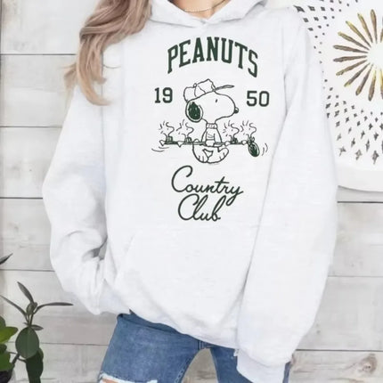 MINISO Snoopy Peanuts Printed Hoodies Men Women 2026 Autumn/Winter New Y2K Casual Sweatshirt Top Couple Style Harajuku Style Top
