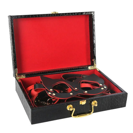 Luxury Slave BDSM Bondage Sex Toys Kit Restraint Handcuffs Dog Neck Collar Mouth Gag Whip Adult Erotic Product For Women Couples