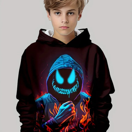 Children Top Hoodies Stylish 3D Print Boys Casual Pullover Long Sleeve Sweatshirt for Spring Fall Kids Hoodies Outdoor Clothing