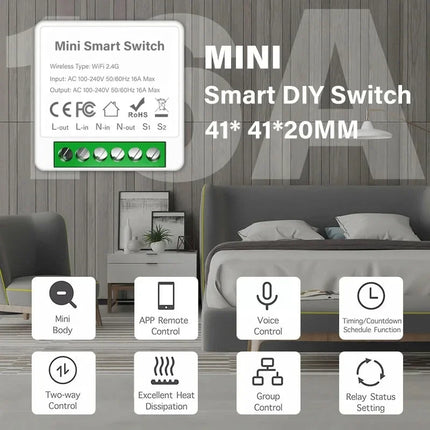 1/10PCS ZigBee 3.0 Smart Switch 16A 2-Way Control Module On / Off Breaker Wireless Remote Voice Control for Tuya Alexa Google