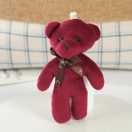 18-90Pcs Mini Teddy Bear Toy Plush Stuffed Bear Doll for Keychain Craft DIY Accessory Birthday Gifts Party Favors Supplies 4.7in