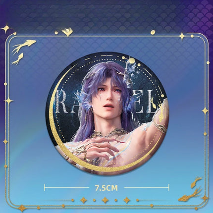 Game Love and Deepspace Sea God Rafayel Acrylic Stand Model Beaded Flowing Sand Keychain Double Flash Badge Brooch Colored Paper