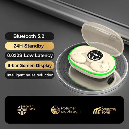 KEBIDUMEI Sleep Headphones Bluetooth 5.3 Mini Invisible Earbuds for Side Sleepers TWS Wireless Waterproof Stereo Earphones