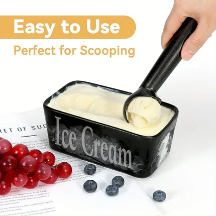 7 Inch Non-stick Lightweight Ice Cream Scoop Professional Black Silver Dishwasher Safe Cookie Scooper Ice-cream Spade