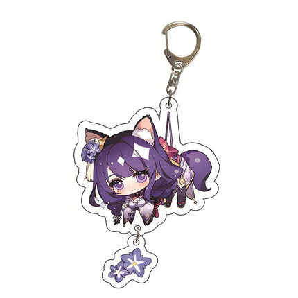 Genshin Impact Keychain Pendant ZhongLi Klee Raiden Shogun Xiao Wendi LingHua Car keyring Women Bag Charms Anime Game key chains