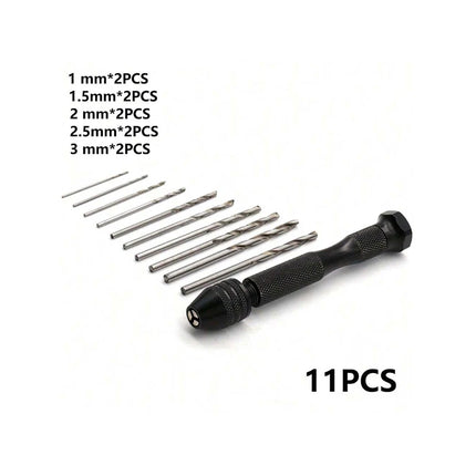 49pcs 0.2-3.4mm Hand Drill Set Mini Aluminum Hand Drill Bit Jewelry Craft Hand Manual Drill Woodworking Tools Drill Bit Dropship