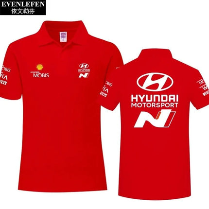 Summer Short Sleeved Polo Shirt Casual Men's Printed Fashionable Top For Hyundai I20 I30 Elantra Kona Sonata N Line Performance