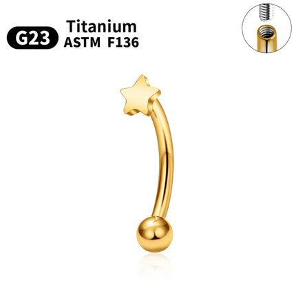 G23 Titanium ASTM-F136 Eyebrow Piercings Body Jewelry nternal thread Earring For Women