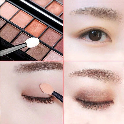 100/120/200Pcs Double-Headed Eyeshadow Brush, Disposable Dual Sided Eyeshadow Brush Double Ended Sponge Applicator Oval Tipped
