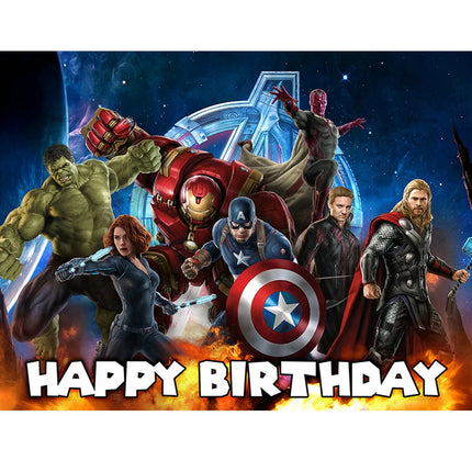 Marvel Superhero Photography Backdrop Banner Avengers Theme Party Kids Birthday  Party Studio Room Decor Custom Background