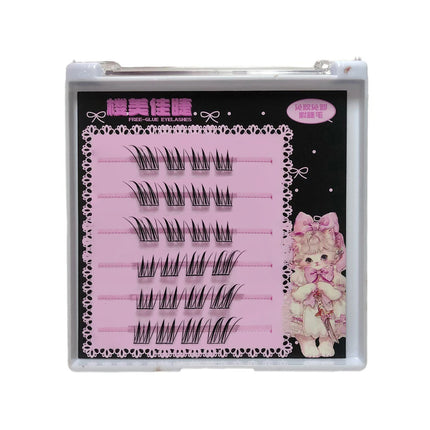Glue-free Korean Style False Eyelashes Girl Group Fashion Eyelash Extension Natural Manga Segemented DIY Lashes Large Capacity