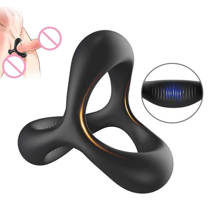 Soft Silicone Penis Cock Ring Set Male Ball Scrotum Stretcher Penis Lock Cock Ring Delay Ejaculation Enlargement Sex Toy Big Man