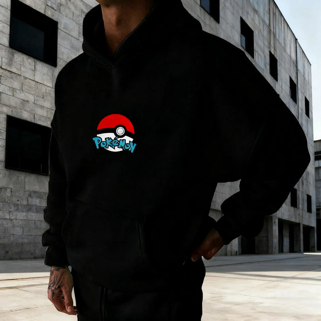 Pokémon Anime Collaboration Plus Size Hoodie Spring/Autumn New Men's and Women's Hip-hop Trend Daily Casual Parent-child Top