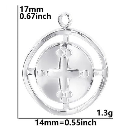 5pcs/Lot High Quality Stainless Steel Cross Pendants For Jewelry Making Supplies Metal Rose Lava Ankh Cross Charms DIY Materials