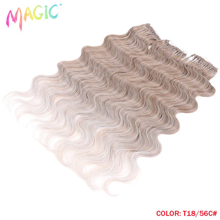 Magic Synthetic Hair Extensions 24inches 3PCS Body Wave Hair Bundles Ombre Blonde Color Tresses Fake Hair Accessories Cosplay