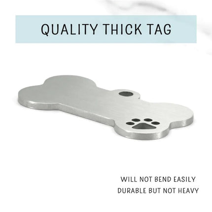 Stainless steel Personalized Engraving Anti-lost Dog ID Tag Customized Pet Name Puppy Collar Dog Cat Bone Tags Pet Supplies
