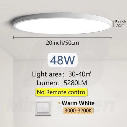 50cm Large Ceiling Lamp APP/Remote Control LED Smart Lights 48W Dimmable Fixture Indoor Lighting for Home Living Room Decoration