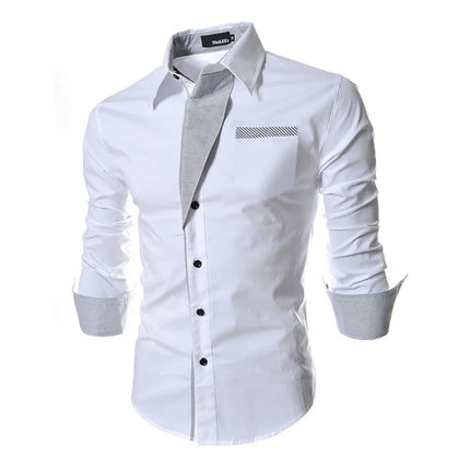 2026 Men's Long Sleeved Casual Shirt, Striped Slim Fit Men's Shirt, Fashionable Section Color, Plus Size, Diverse Colors