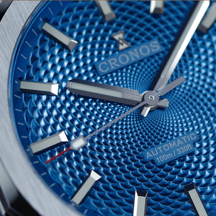 Cronos New Rhombus Perlage 39mm Dial PT5004 Miyota 90S5 See-through Caseback Men Automatic Wristwatches 10ATM Lumious